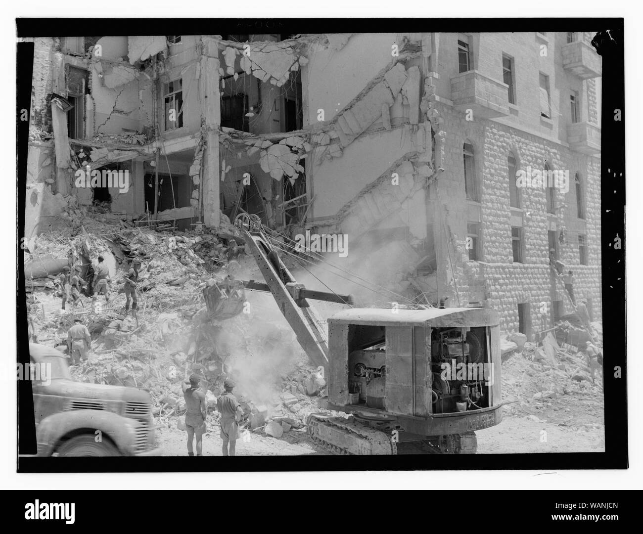 Crash of Hotel King David on Monday, July 22, 1946 Stock Photo