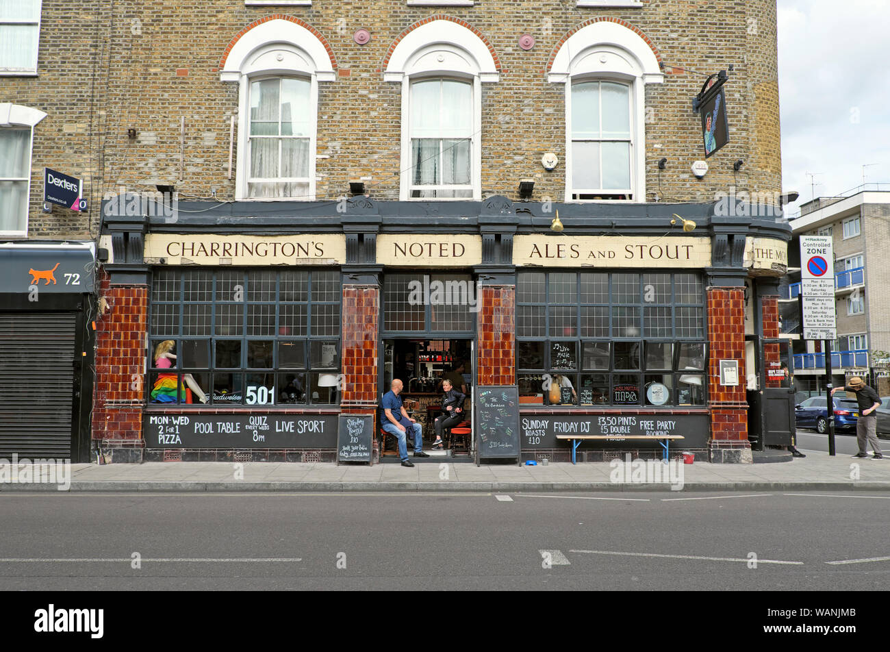 Charrington's pub exterior in Newington Green North London N16, England UK  KATHY DEWITT Stock Photo