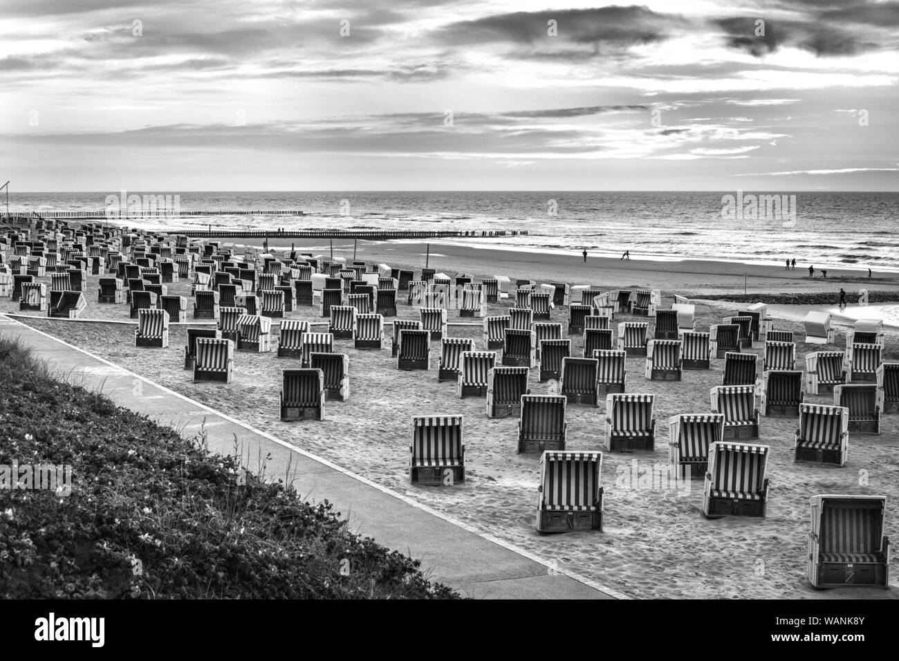 Beach Chairs Wangerooge Stock Photo