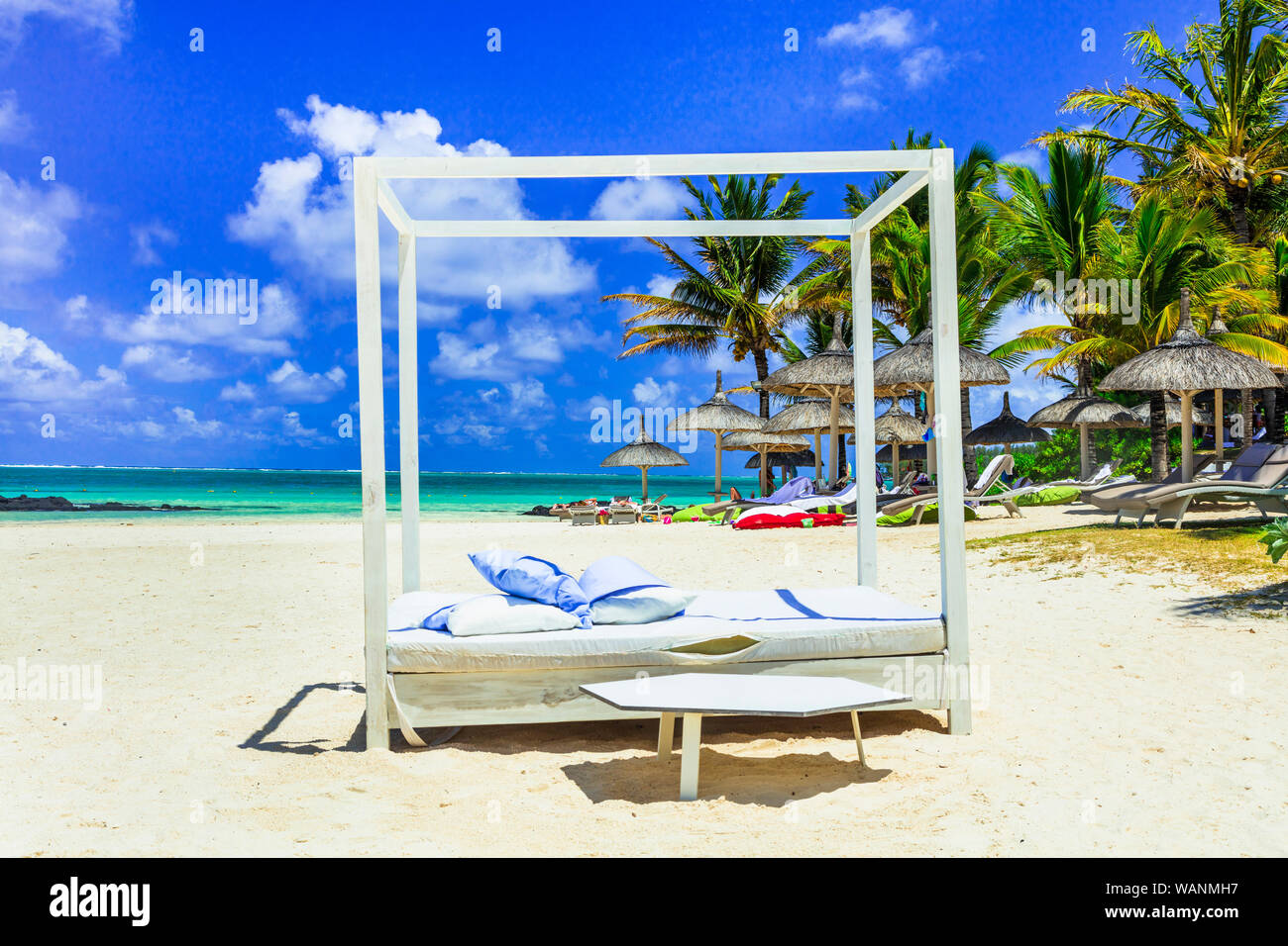 Luxury relax in Tropical paradise,Bell Mare,Mauritius island. Stock Photo