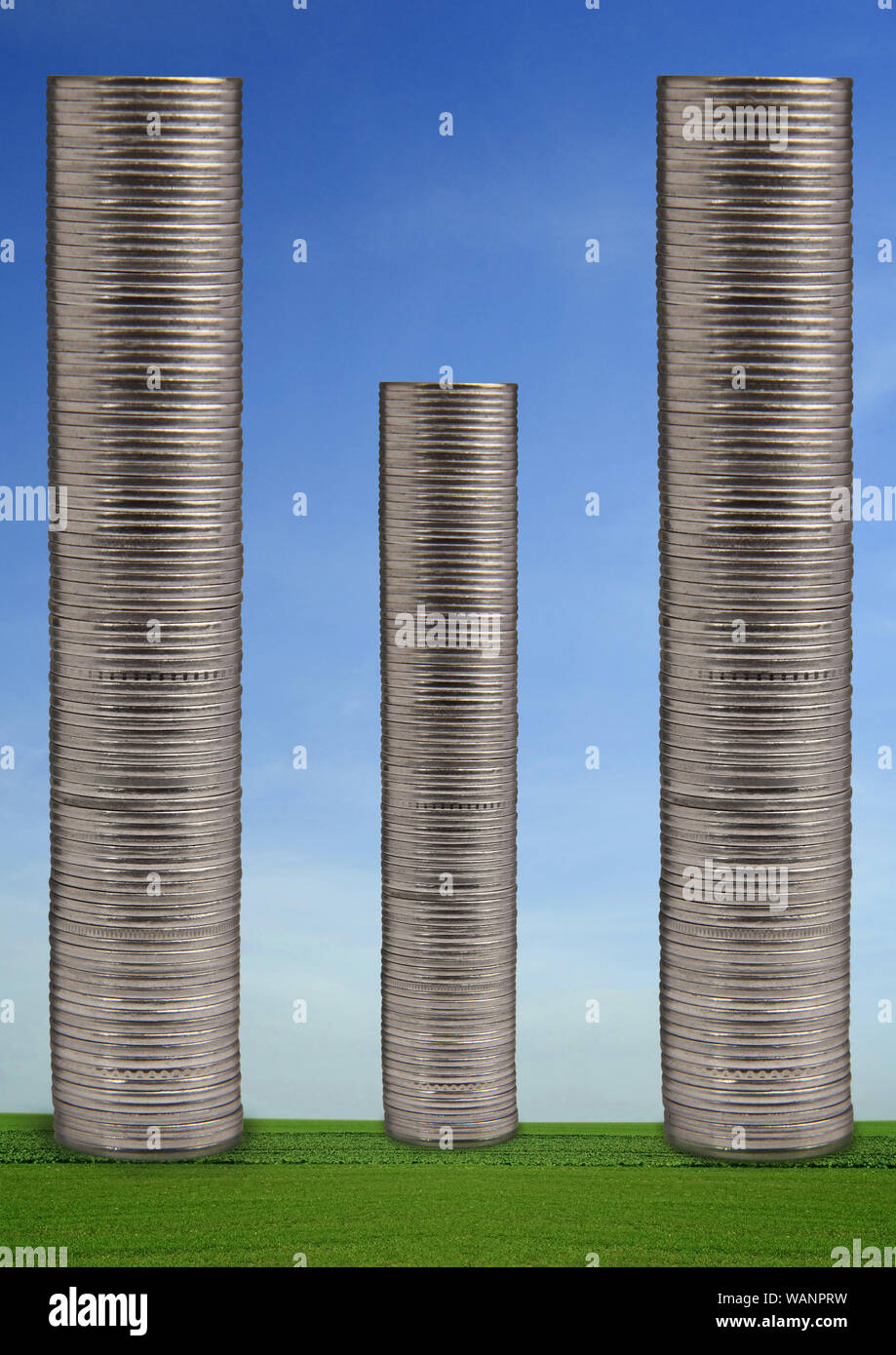 Coin stack money row hi-res stock photography and images - Alamy