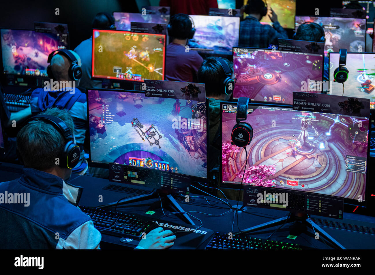 Cologne Germany. 20th Aug 2019. Gamescom 2019 Visitors are