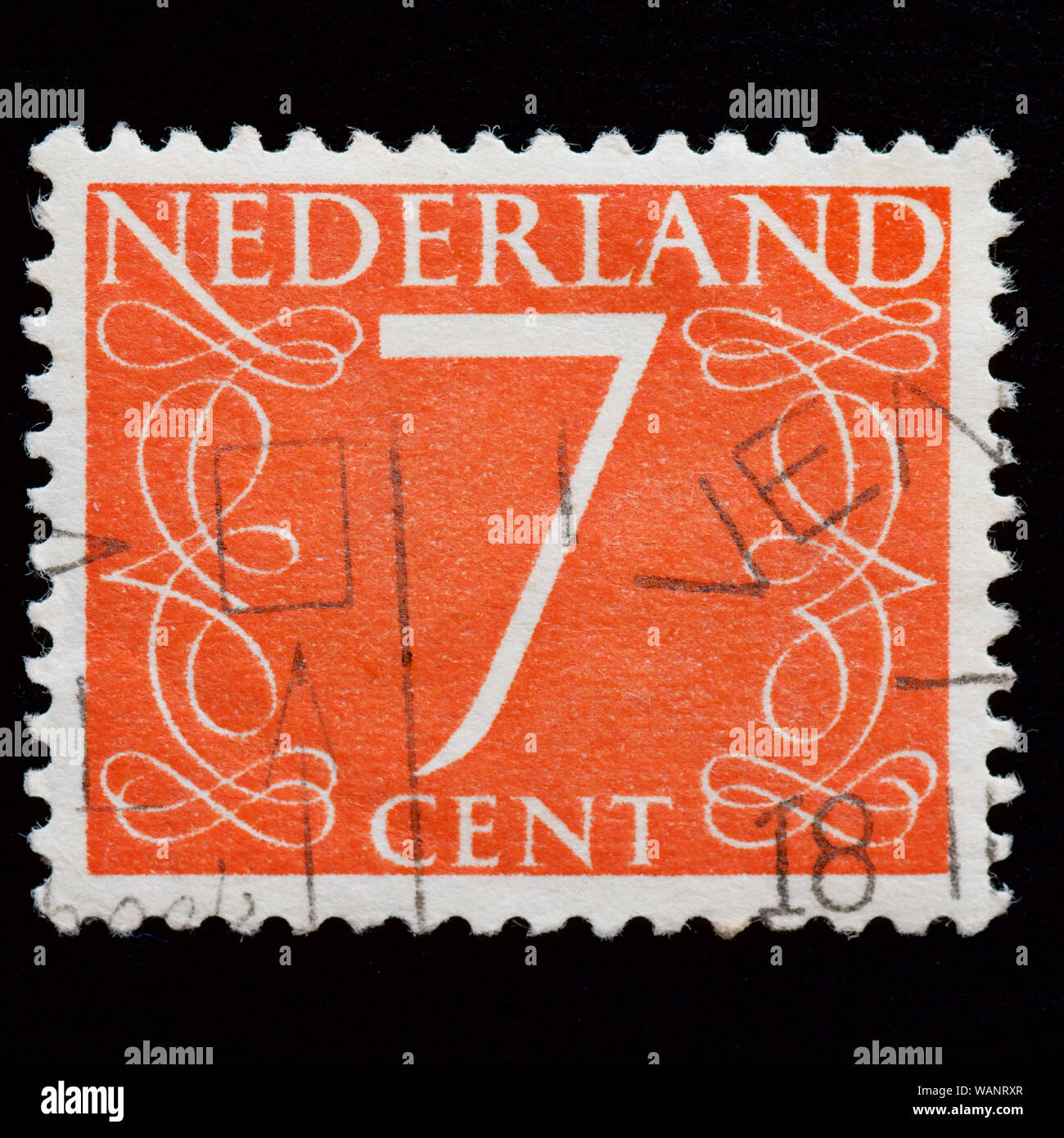 Netherlands Postage Stamp - Numeral Stock Photo
