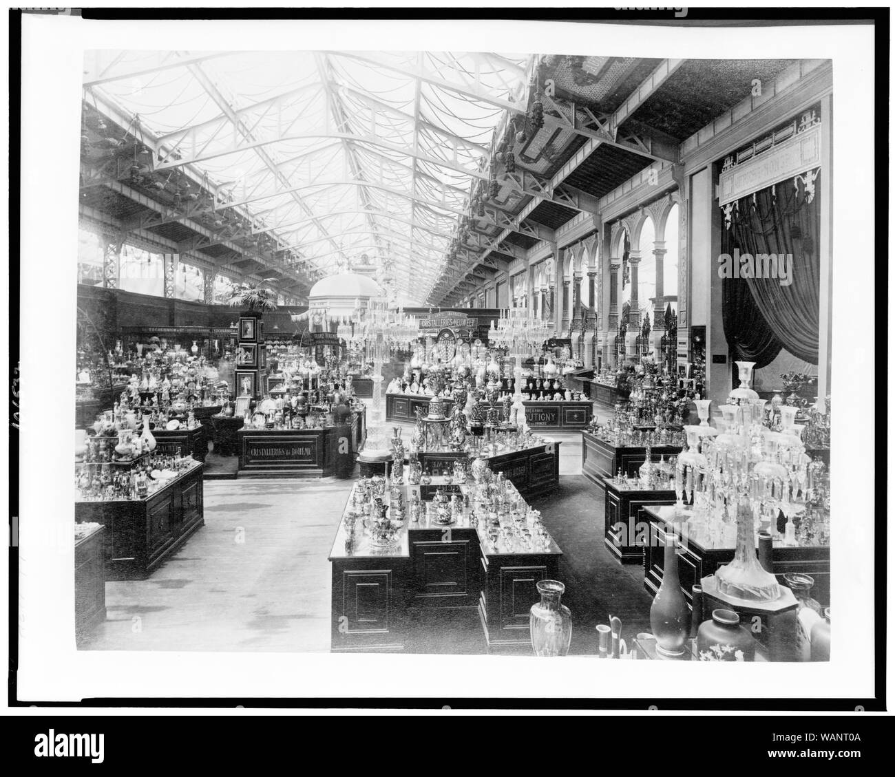 Crystal exhibit in the Palace of Diverse Industries, Paris Exposition, 1889 Stock Photo