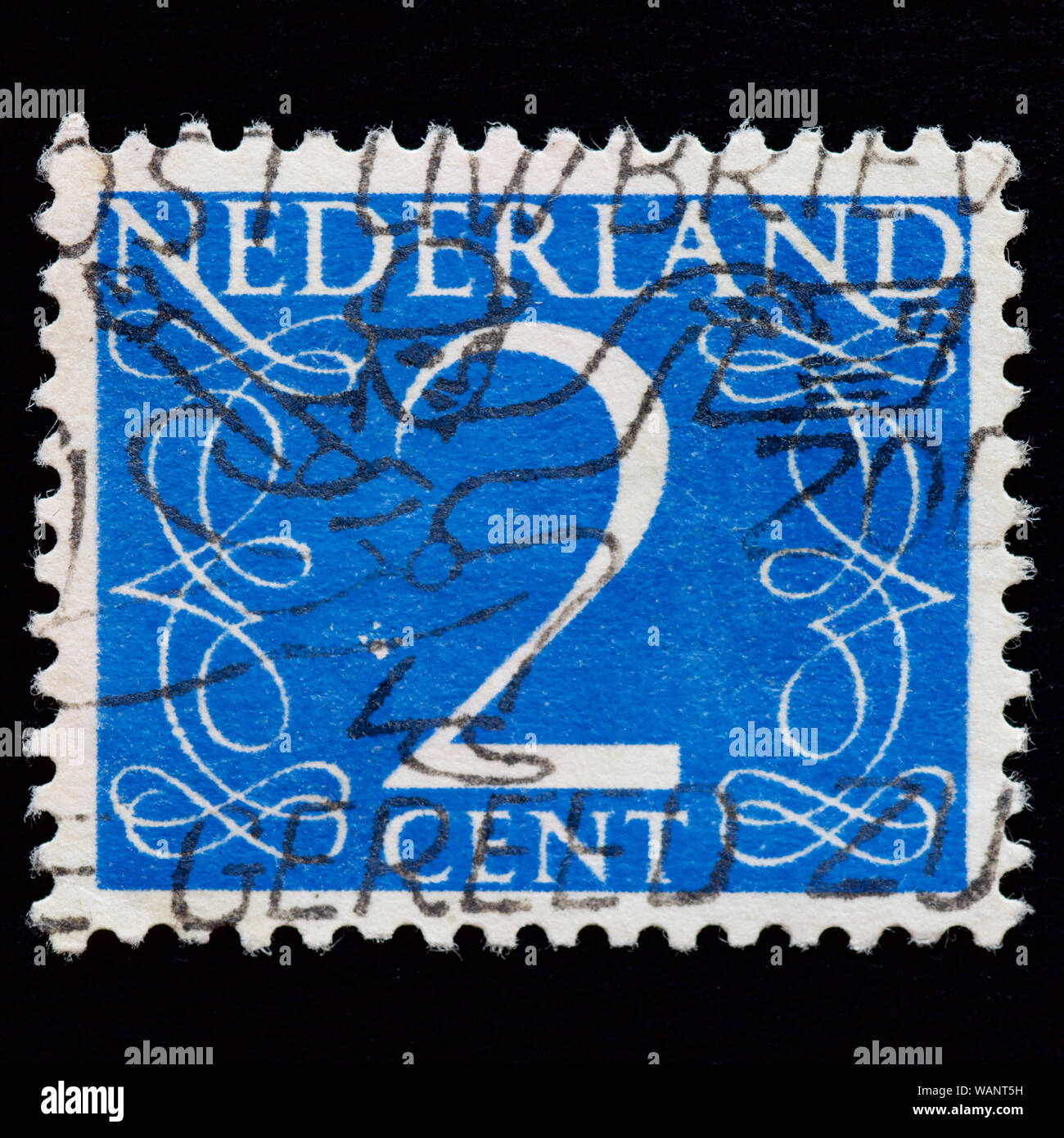 Netherlands Postage Stamp - Numeral Stock Photo