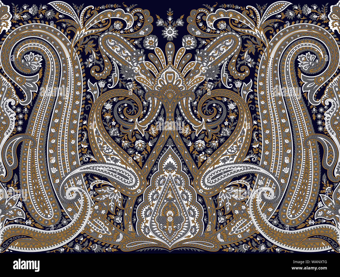 paisley style border seamless, Indian paisley Stock Photo Alamy