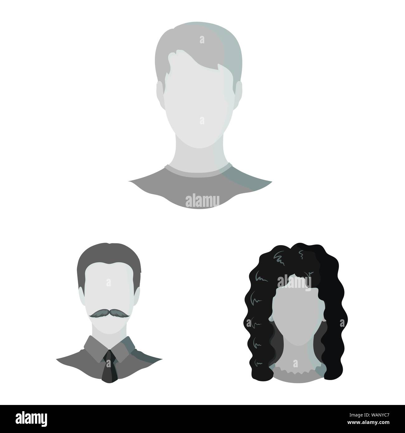 Vector illustration of character and profile logo. Set of character and