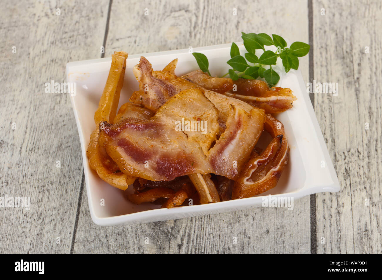 Pork ear snack in the bowl Stock Photo Alamy