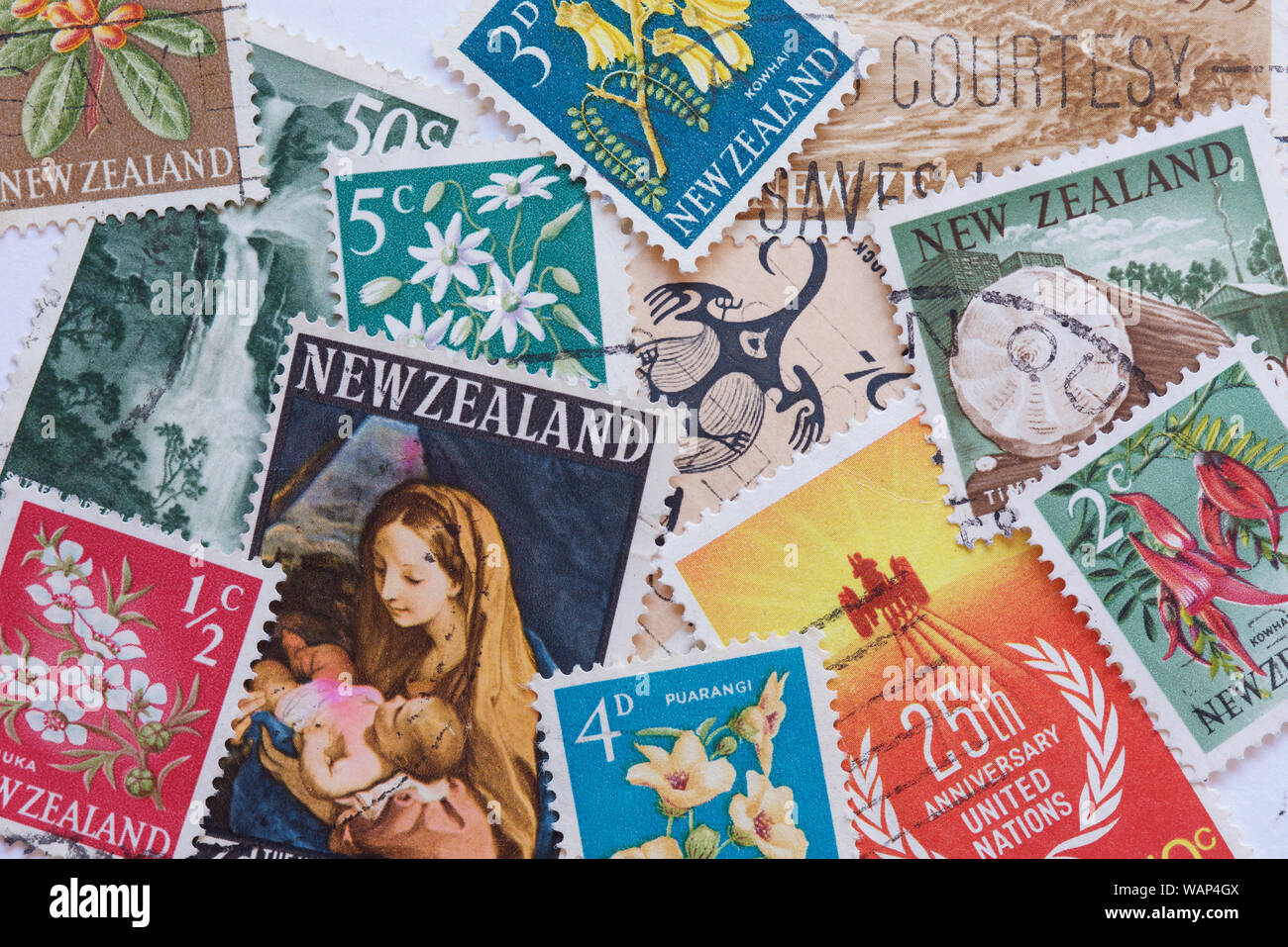 New Zealand Postage Stamp - Various Stock Photo