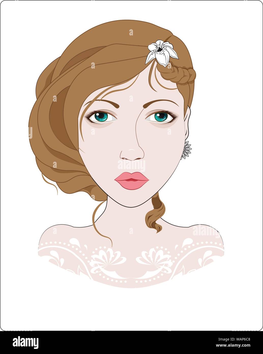 With Blue Eyes Stock Vector Images Alamy