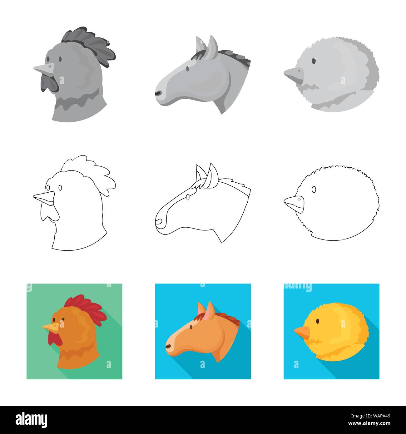 Vector illustration of agriculture and breeding icon. Set of ...