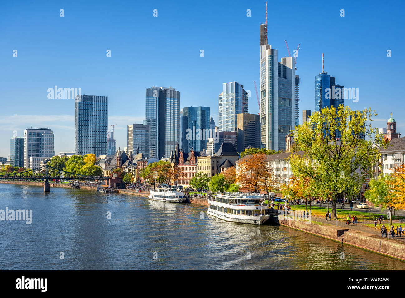 Frankfurt am Main, Germany, view of the modern financial district ...