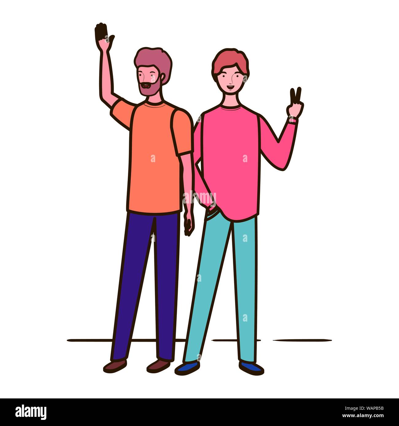 young men standing on white background Stock Vector Image & Art - Alamy