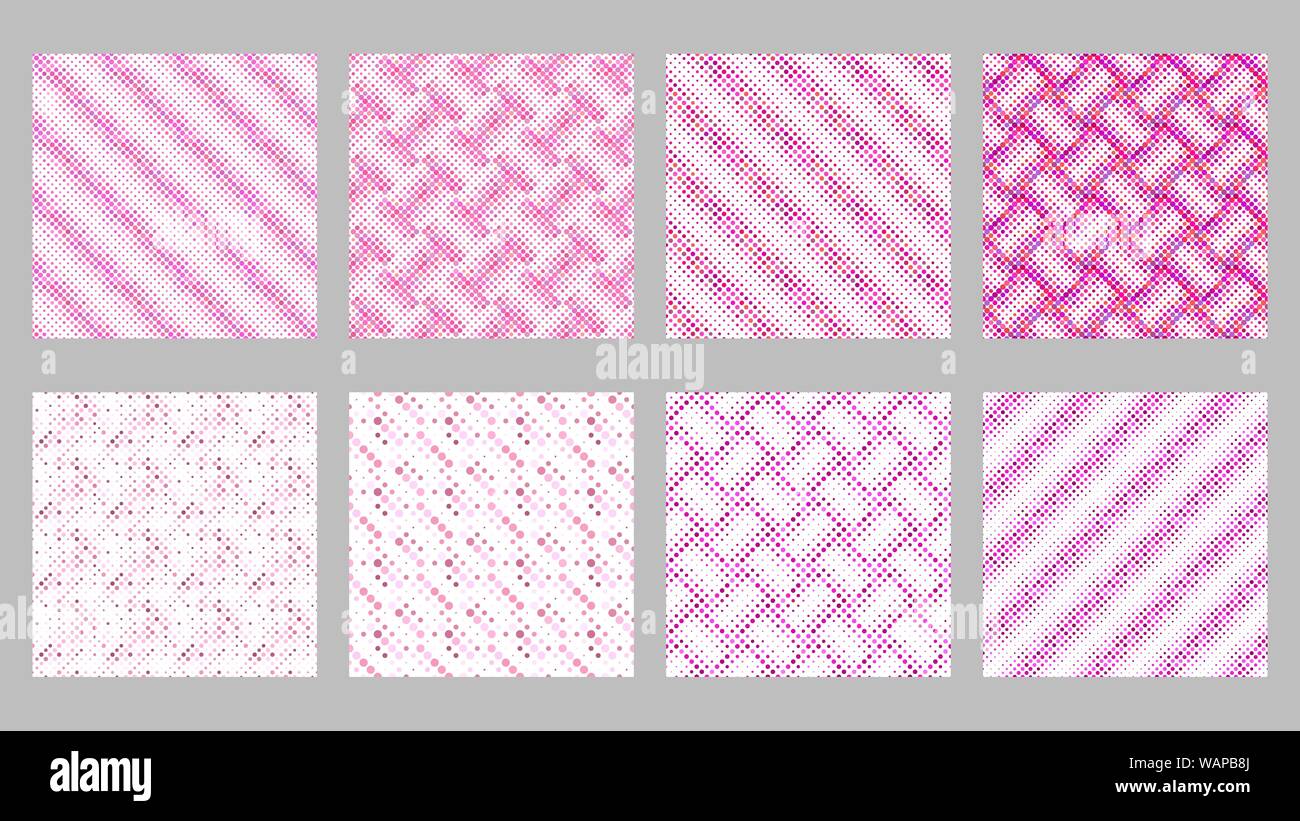 Seamless geometrical dot pattern background set - abstract vector ...