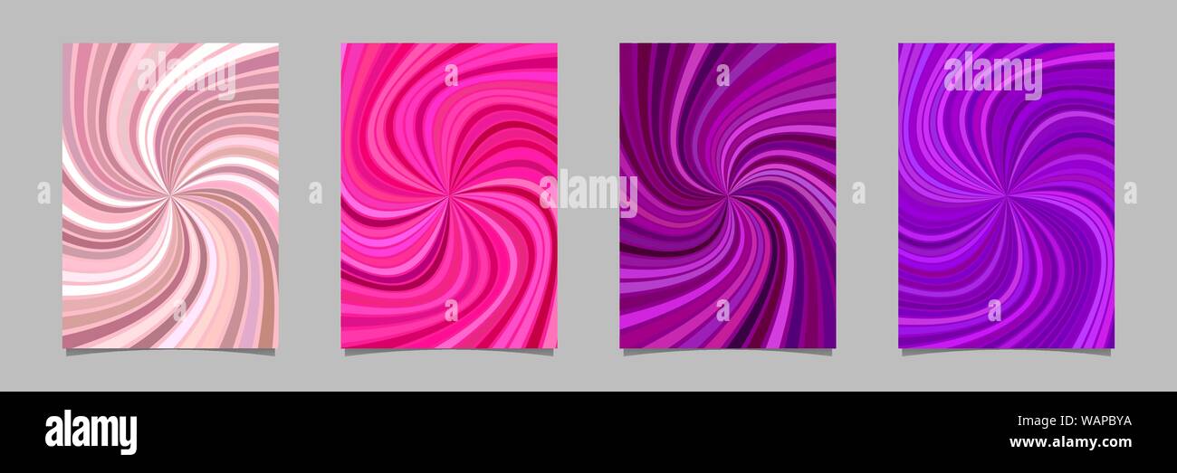 Abstract psychedelic striped swirl pattern brochure background - vector stationery template designs Stock Vector