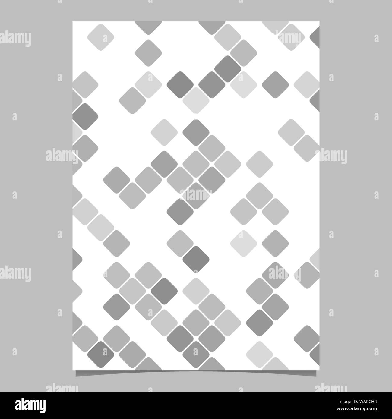 Grey geometrical diagonal square pattern background flyer template - vector design Stock Vector