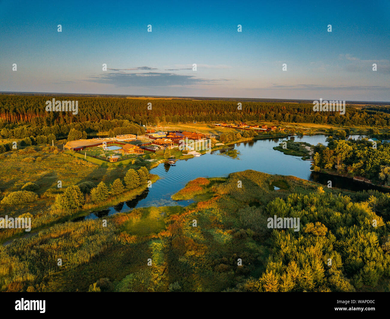 Field forest lake aerial view hi-res stock photography and images - Alamy