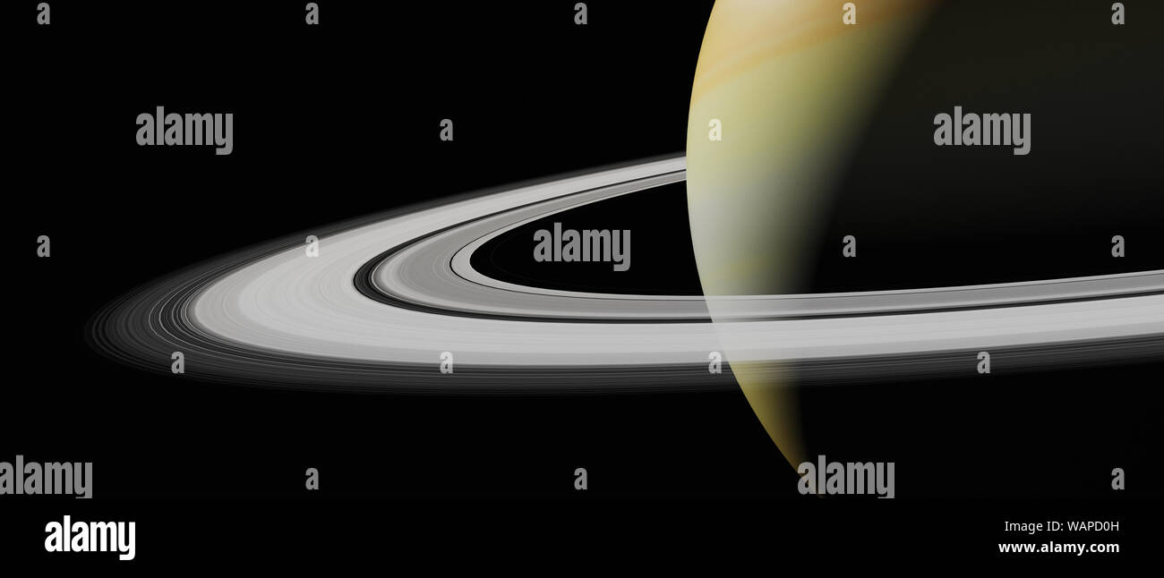 the planet saturn (3d rendering,this image elements furnished by NASA) Stock Photo