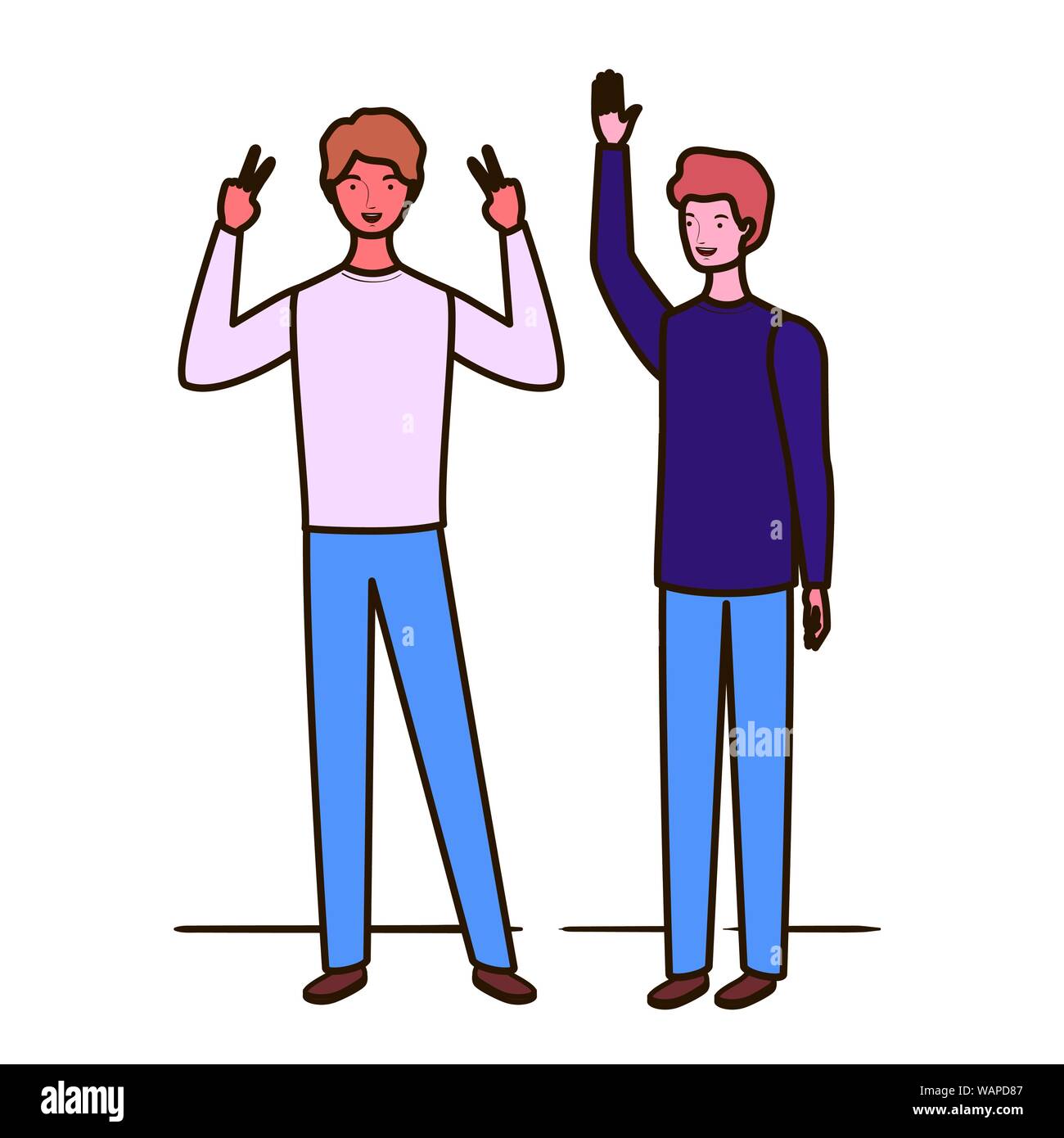 young men standing on white background Stock Vector Image & Art - Alamy
