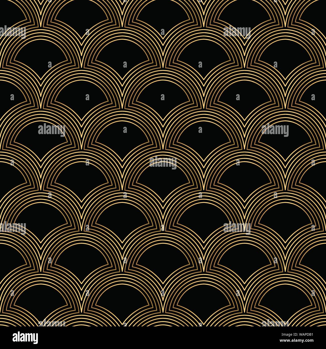 Art Deco Pattern. Seamless black and gold background Stock Vector Image ...
