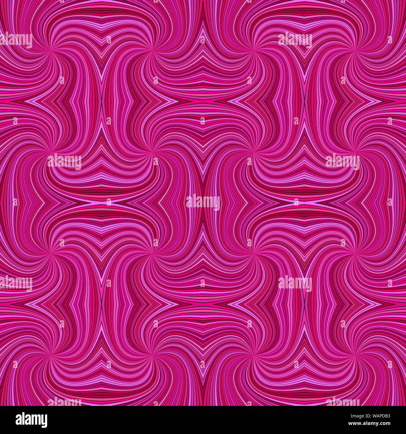 Pink seamless hypnotic abstract spiral burst stripe pattern background - vector graphic design Stock Vector
