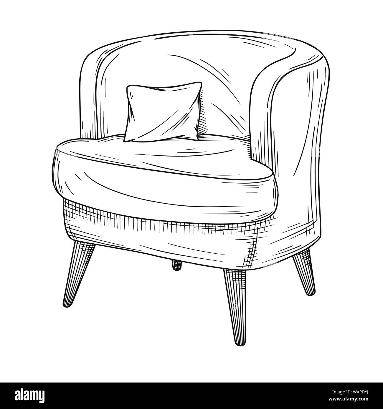 Armchair Graphic Black White Isolated Sketch Illustration Vector Stock  Illustration  Download Image Now  iStock