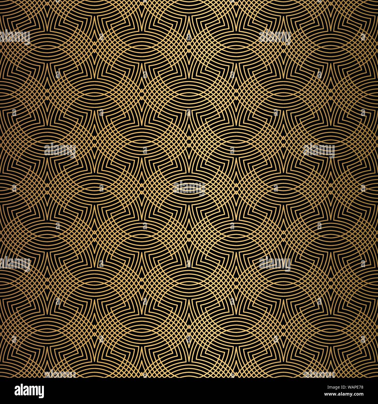 Art Deco Pattern. Seamless black and gold background Stock Vector Image ...