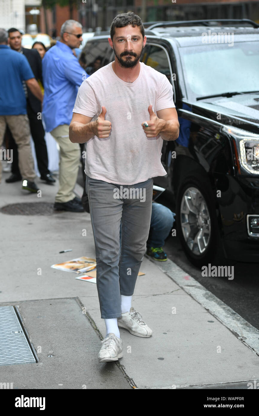 Build Speaker Series, New York, USA - 07 Aug 2019 - Shia LaBeouf Stock Photo