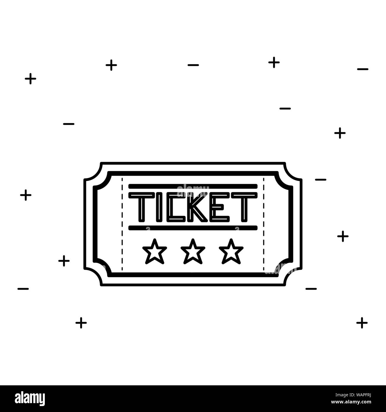 ticket cinema movie isolated icon vector illustration design Stock ...