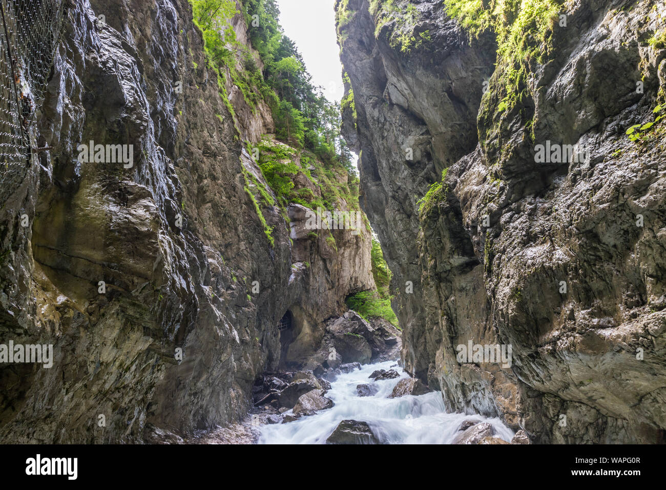 The fascinating touristic wildwater Partnach Gorge in Germany Stock Photo