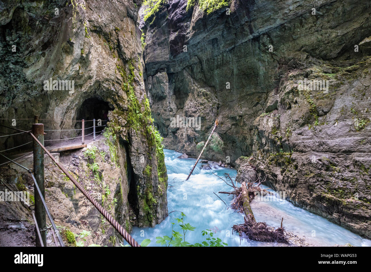 The fascinating touristic wildwater Partnach Gorge in Germany Stock Photo