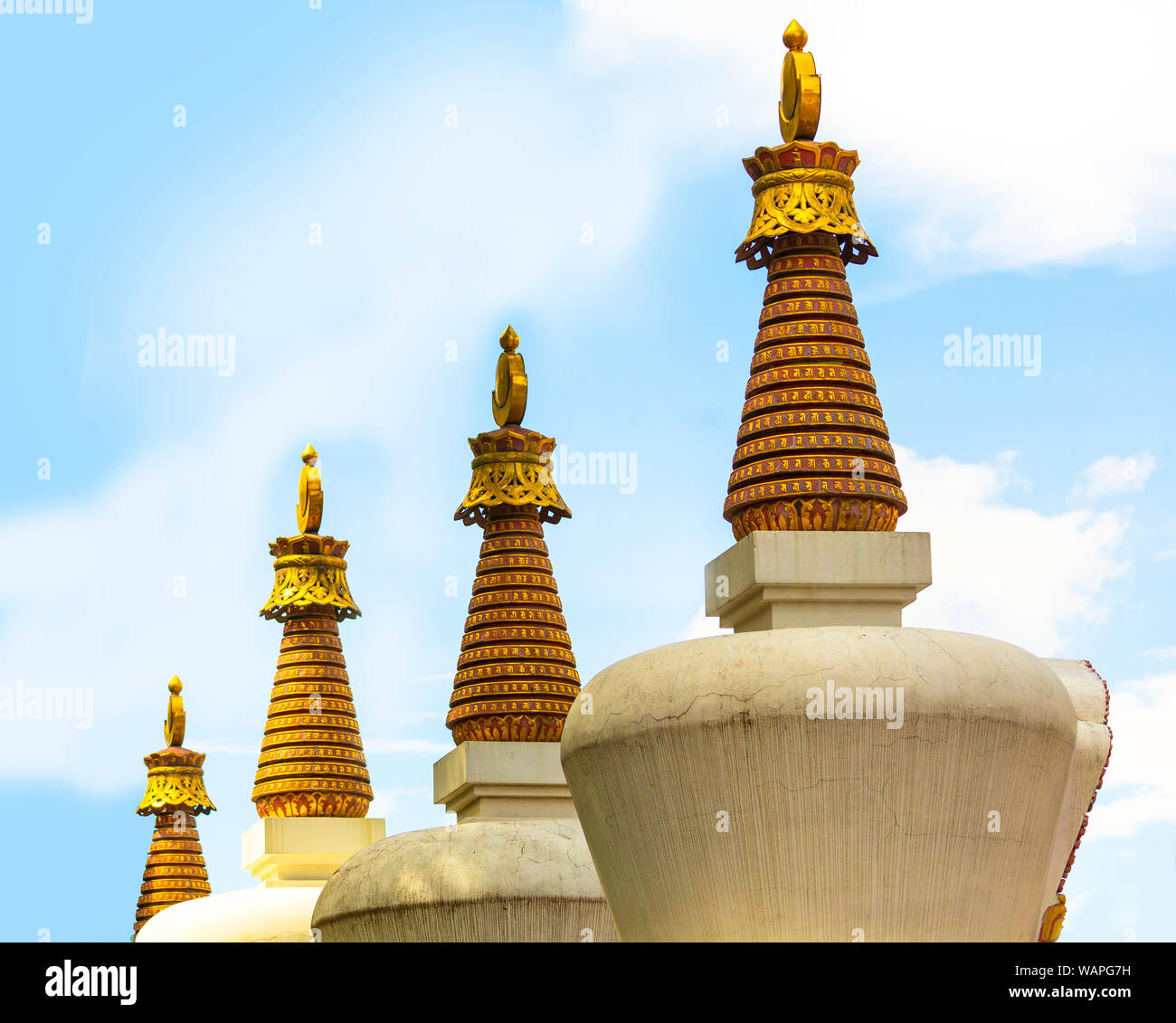 Swayambhunath Buddhist temple The temple consists of a stupa and a variety of shrines and premises. There is a Tibetan monastery, a museum and a libra Stock Photo