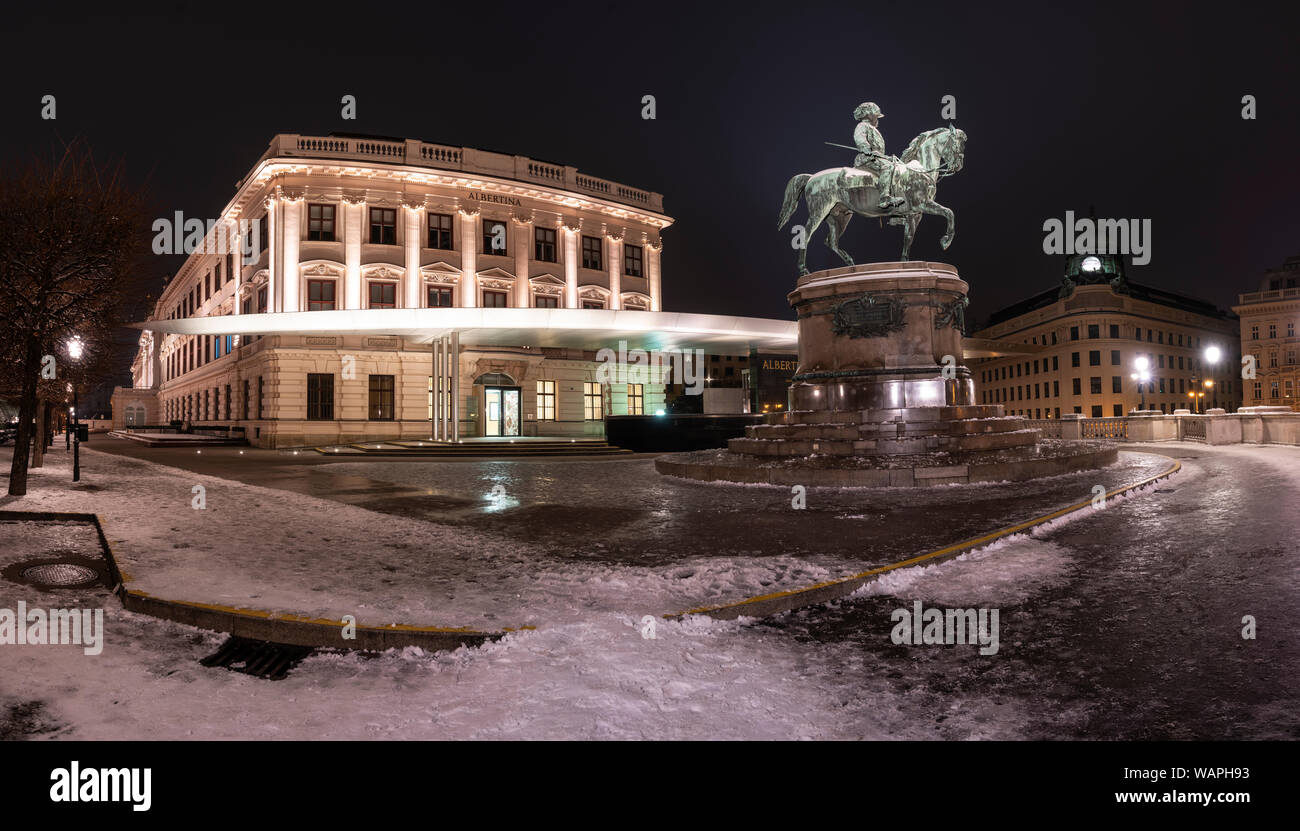 Panoramic of Albertina Museum, holding the largest graphical and art
