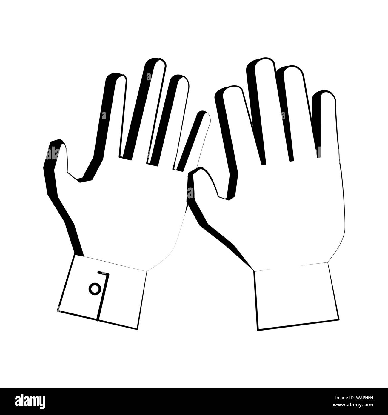 Soccer football goalkeeper gloves sport equipment in black and white ...