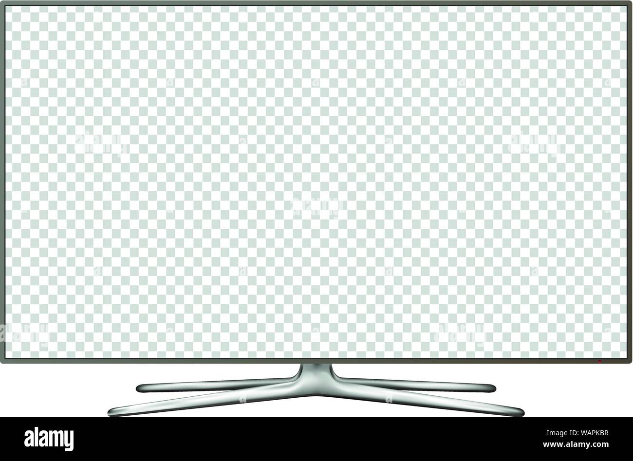 Realistic TV screen. Smart TV mockup. Blank television template. Vector Stock Vector