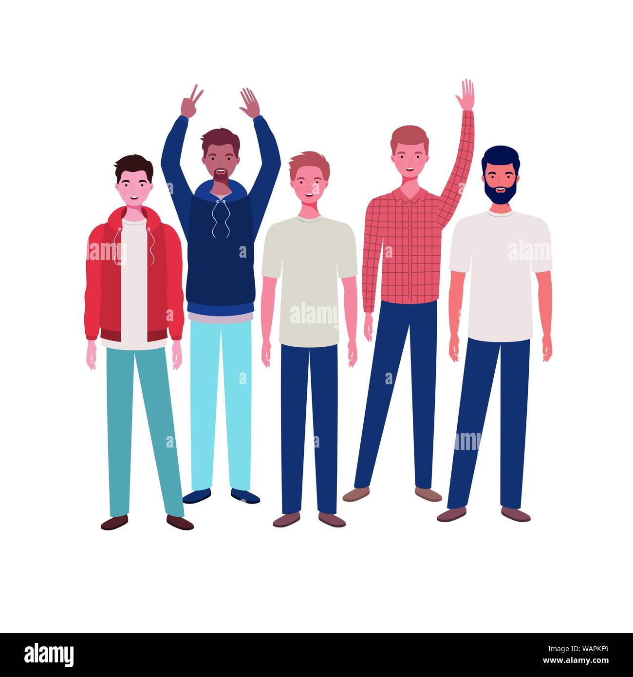young men standing on white background Stock Vector Image & Art - Alamy