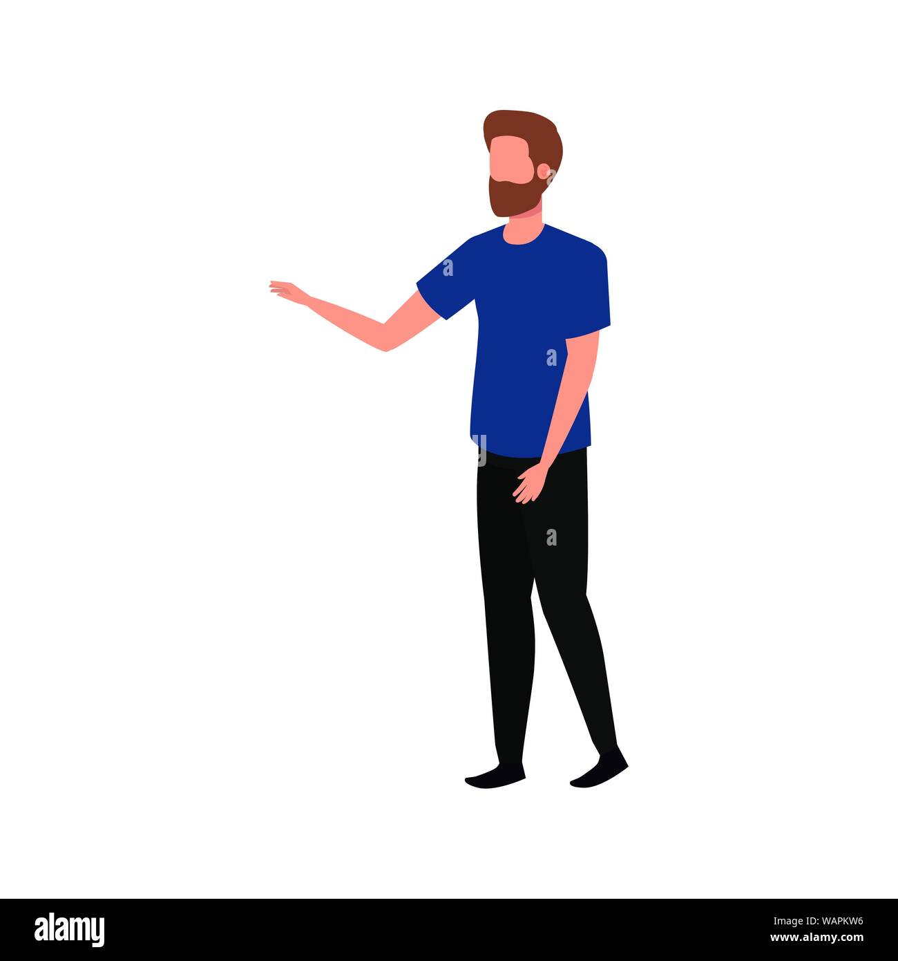 young and casual man with beard character Stock Vector Image & Art - Alamy