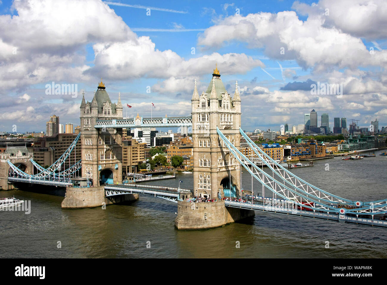 Famous London landmark Tower Bridge at Thames River Stock Photo