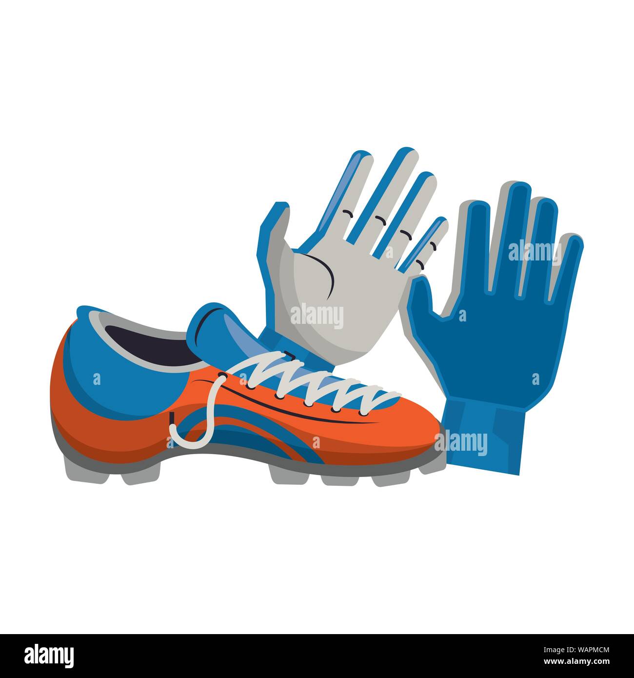 Soccer football boots and gloves sport equipment Stock Vector Image ...