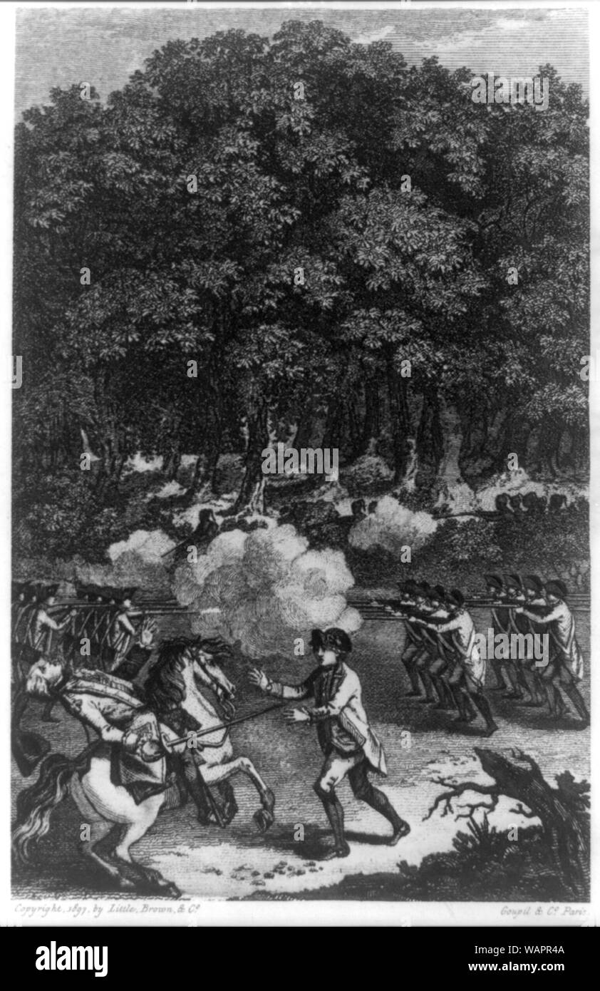 Defeat and death of Gen. Braddock Stock Photo Alamy