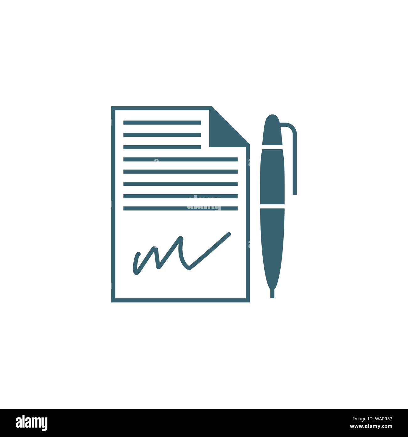 Contract related vector glyph icon. Stock Vector