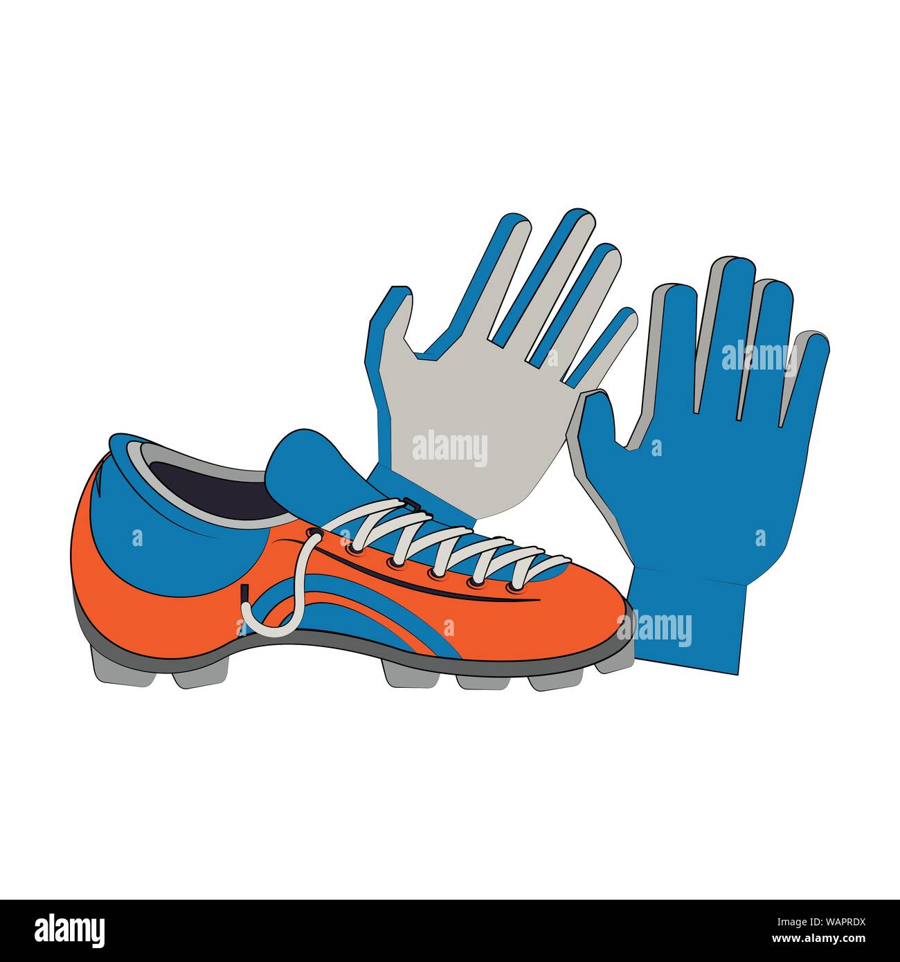 Soccer football boots and gloves sport equipment Stock Vector Image ...
