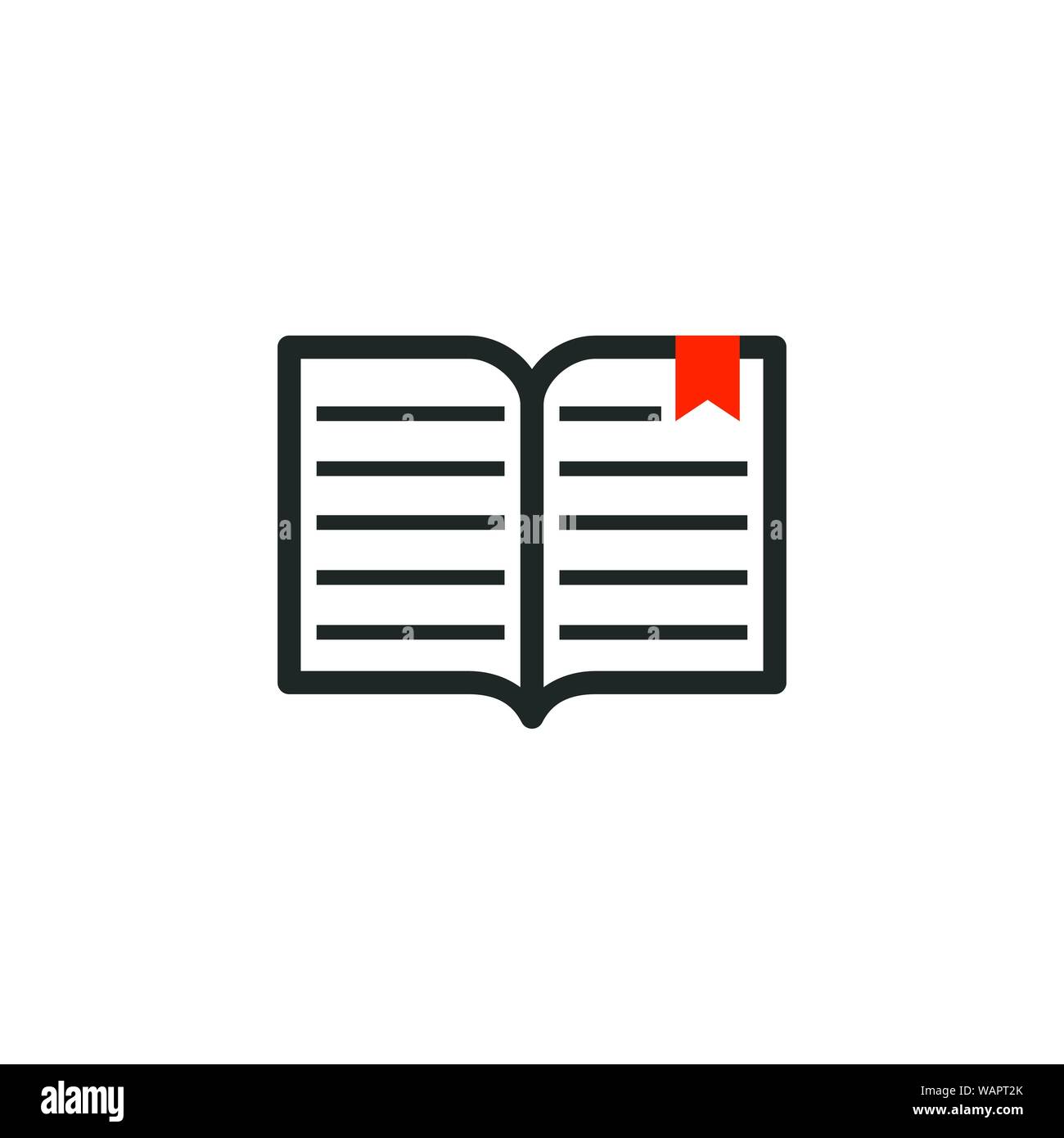 Book icon with bookmark. illustration for web site design and mobile ...