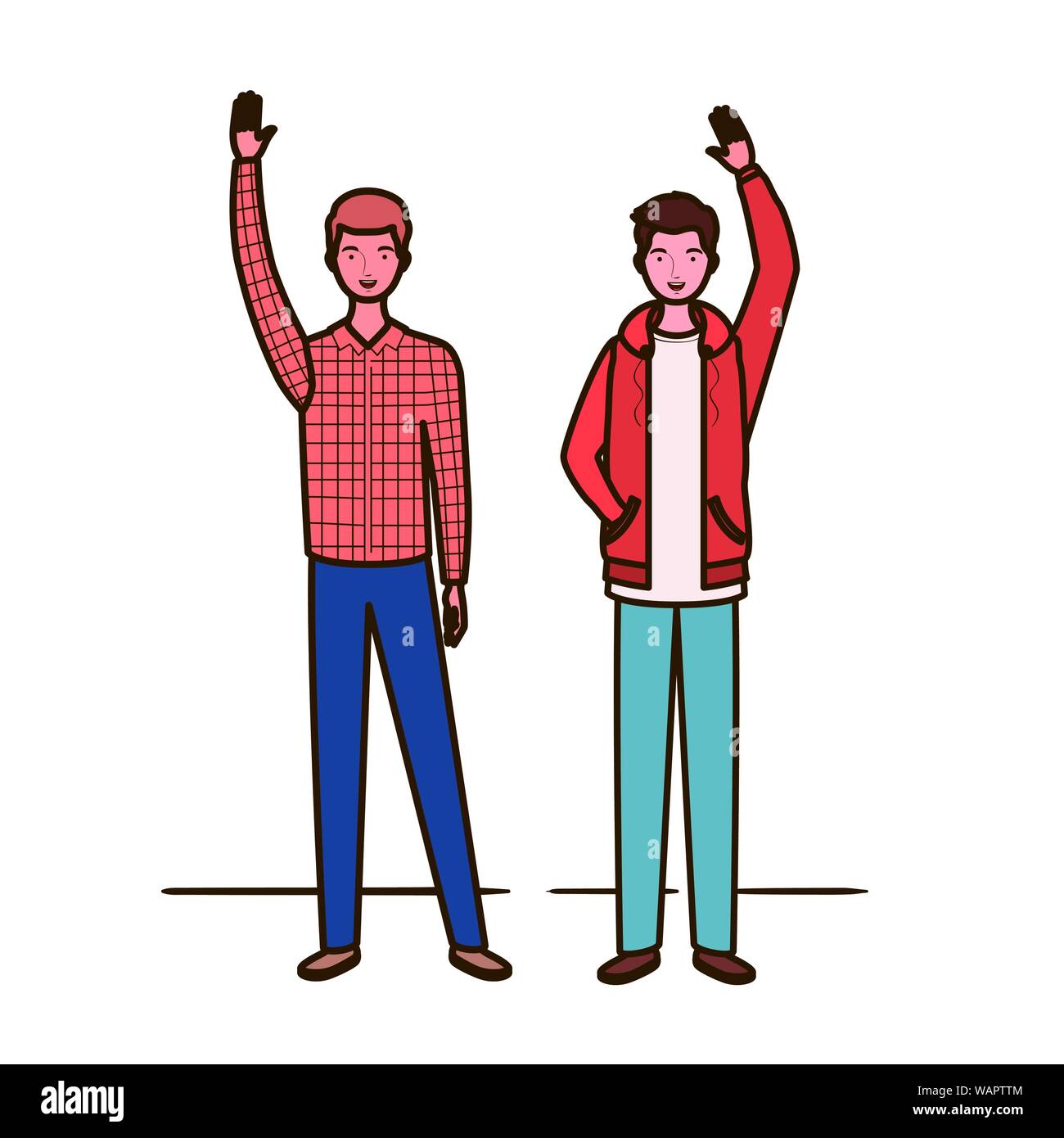 young men standing on white background Stock Vector Image & Art - Alamy