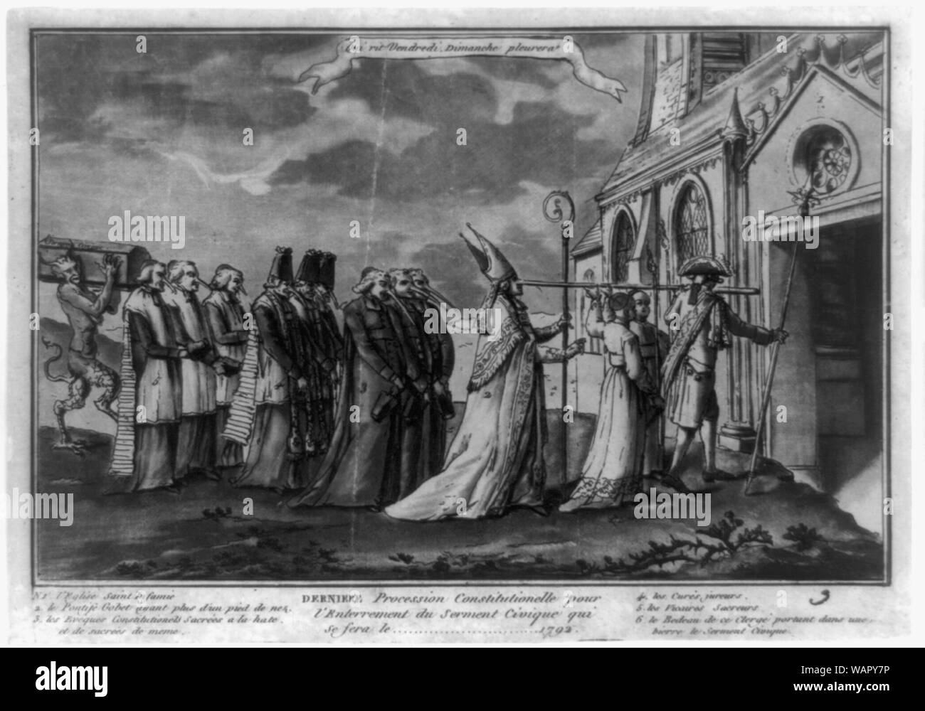 Derniere procession constitutionelle pour l'Enterrement du serment civique qui se fera le 1792 Stock Photo