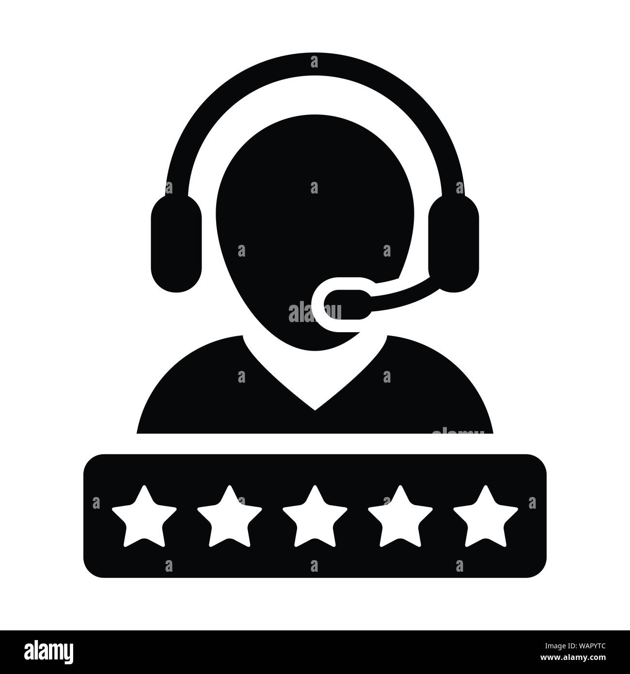 Ranking Icon Vector Male Support Customer Care Service Person Profile Avatar With A Headphone And A Star Rating For Online Assistant Stock Vector Image Art Alamy