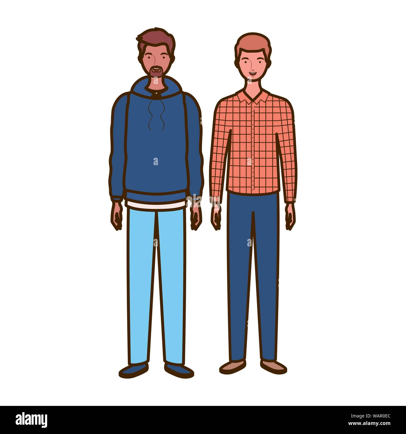 young men standing on white background Stock Vector Image & Art - Alamy