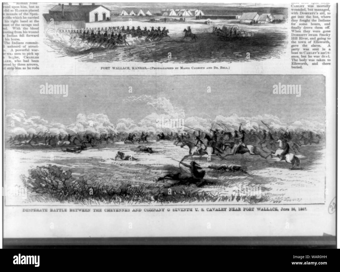 Desperate battle between the Cheyennes and Company C Seventh U.S ...