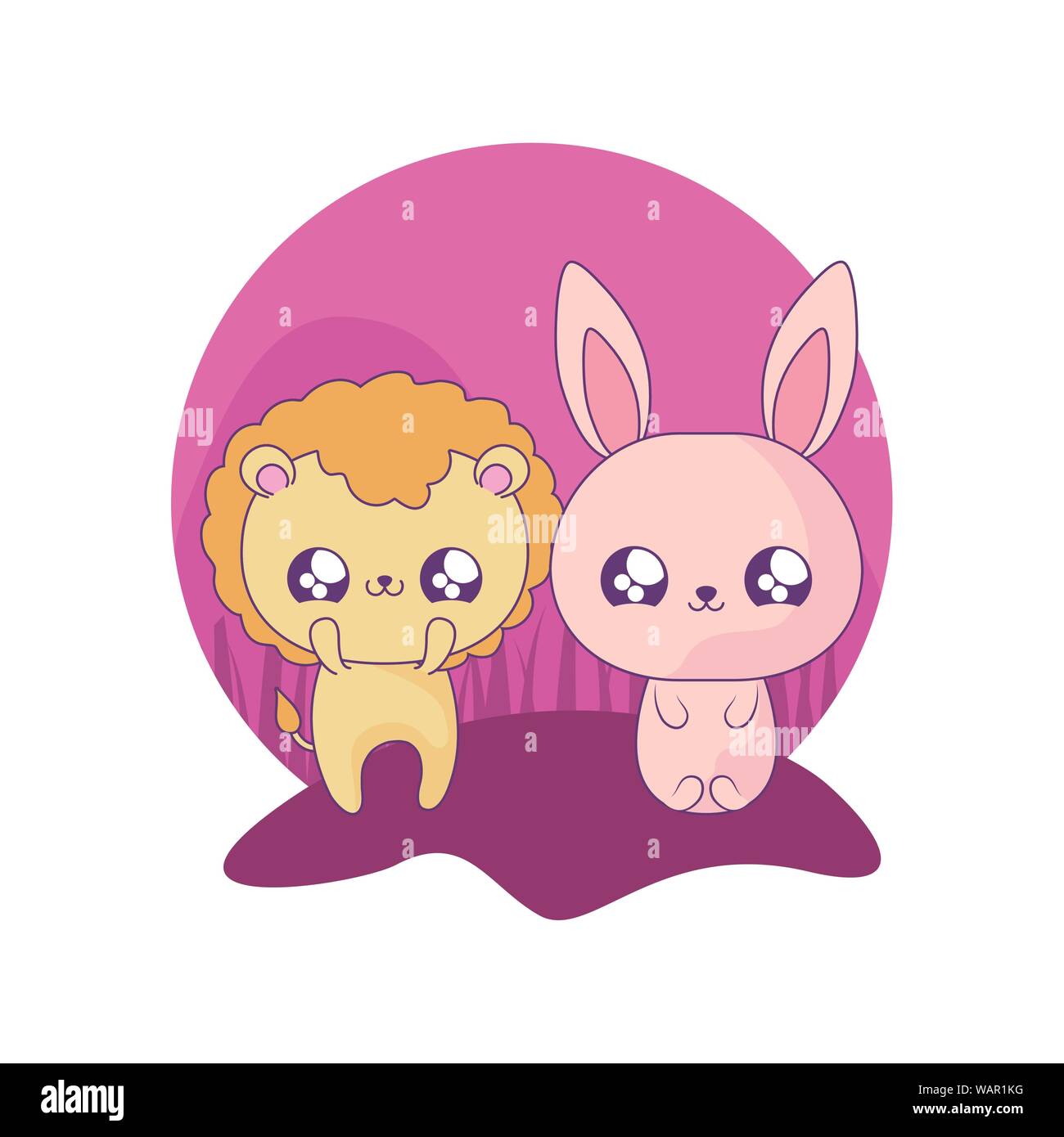 Cute Lion With Bunny Baby Animals Kawaii Style Vector Illustration Design Stock Vector Image Art Alamy Cute Lion With Bunny Baby Animals Kawaii Style Vector Illustration Design Stock Vector Image Art Alamy