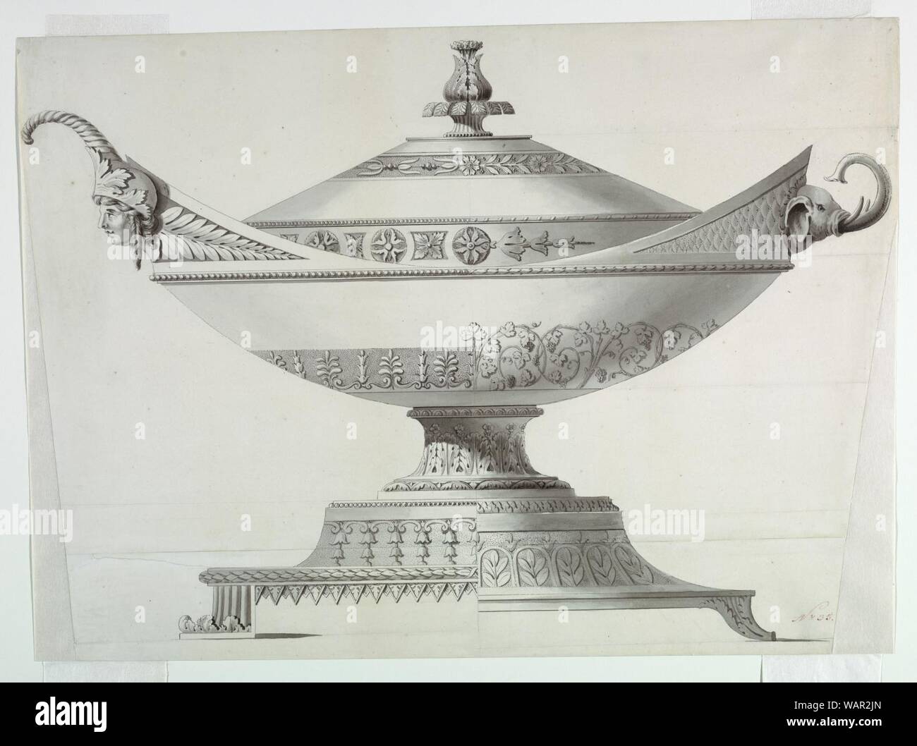 Drawing, Covered Tureen, 182535 Stock Photo Alamy